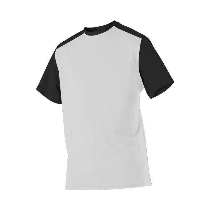 Alleson Athletic 532CJ Youth Crew Neck Baseball Jersey - White Black