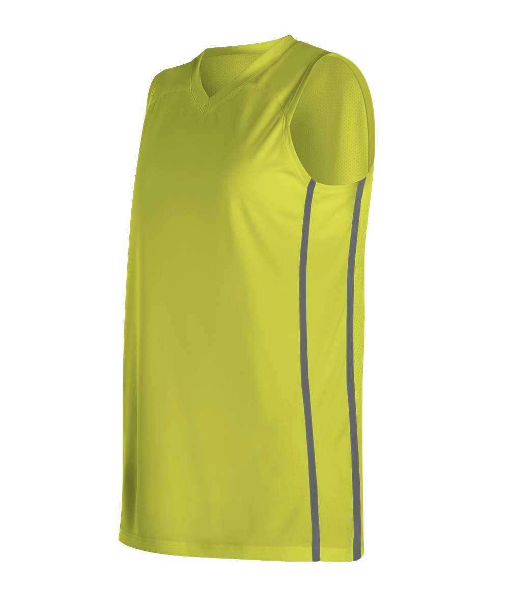 Alleson Athletic 535JW Women's Basketball Jersey - Lime Charcoal