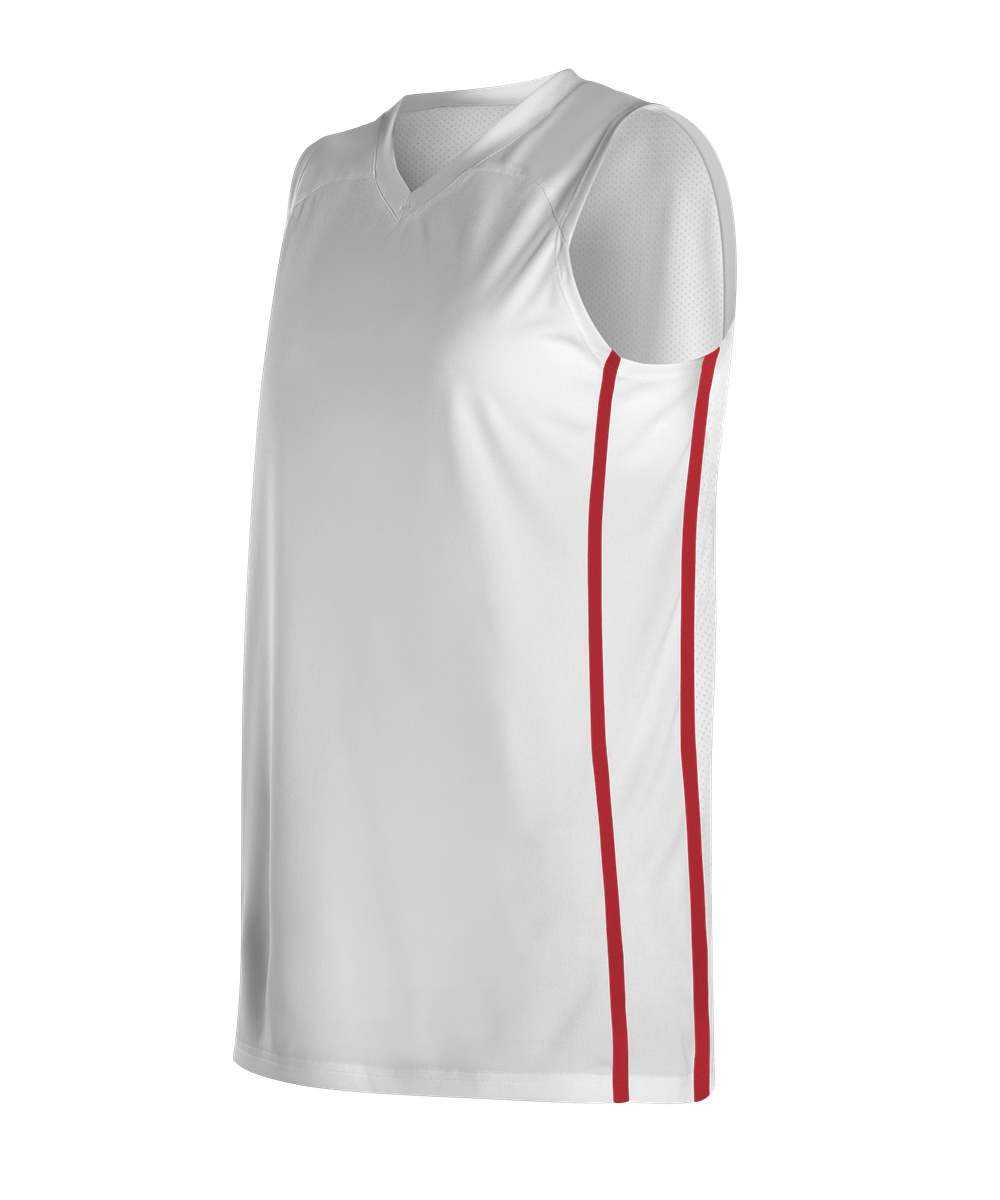 Alleson Athletic 535JW Women's Basketball Jersey - White Scarlet