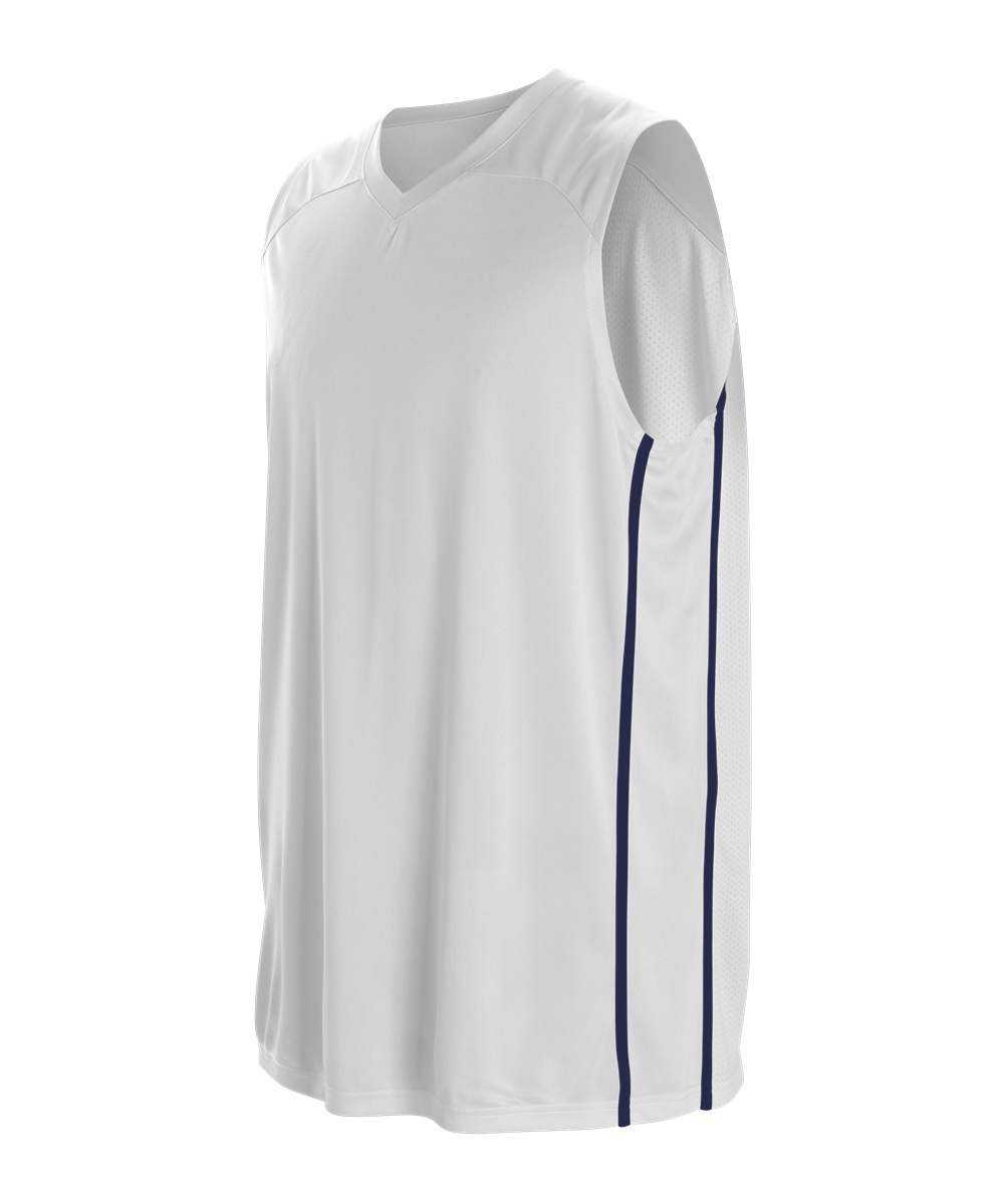 Alleson Athletic 535JY Youth Basketball Jersey - White Navy