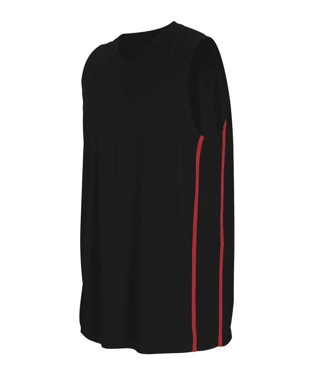 Alleson Athletic 535J Men's Basketball Jersey - Black Scarlet