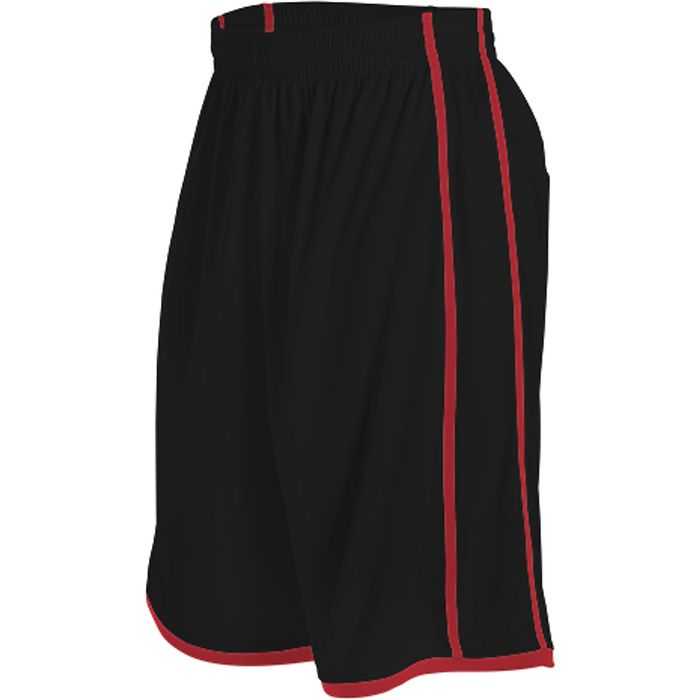 Alleson Athletic 535PY Youth Basketball Short - Black Scarlet