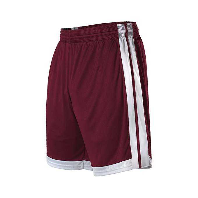 Alleson Athletic 538PW Womens Single Ply Basketball Short - Light Maroon White