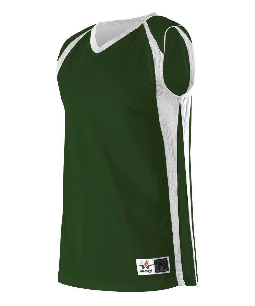 Alleson Athletic 54MMRW Women's Reversible Basketball Jersey - Forest White