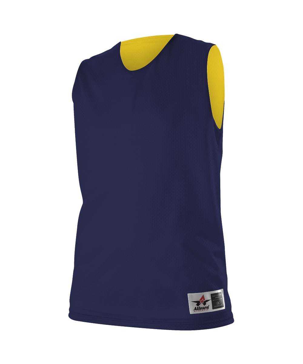 Alleson Athletic 560RW Women's Reversible Mesh Tank - Navy Gold