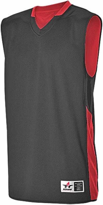 Alleson Athletic 589RSPY Youth Single Ply Reversible Jersey - Black Scarlet