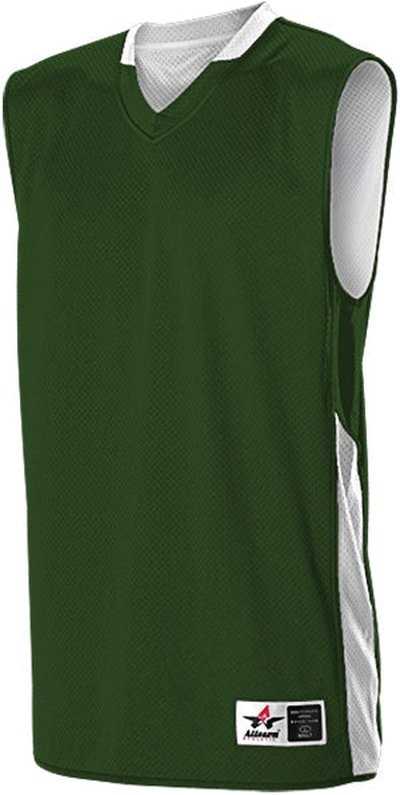 Alleson Athletic 589RSPY Youth Single Ply Reversible Jersey - Dark Green White