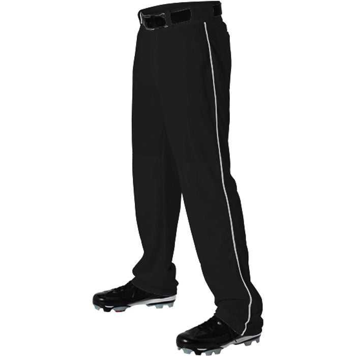 Alleson Athletic 605WLBY Youth Baseball Pant with Braid - Black White