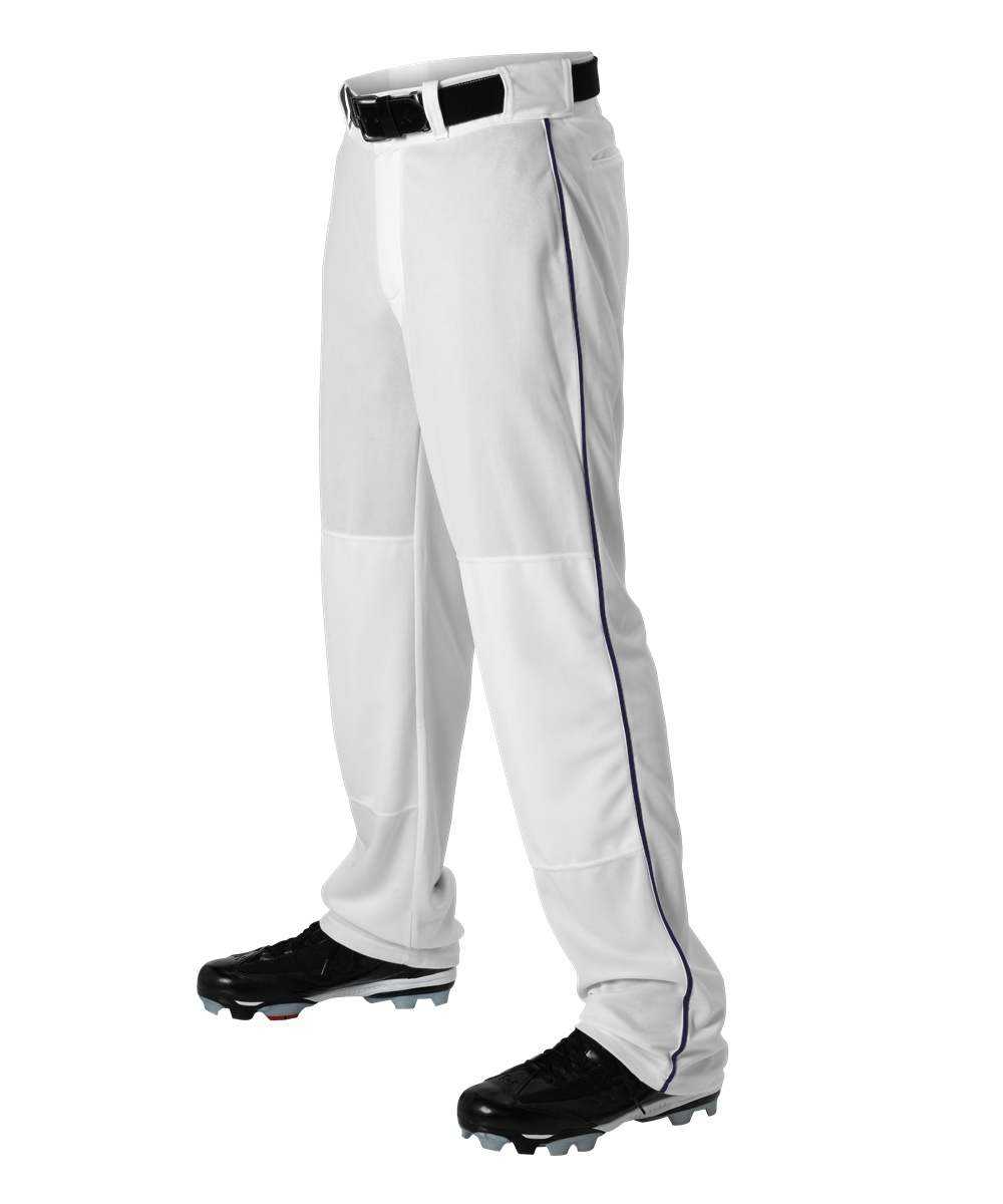 Alleson Athletic 605WLBY Youth Baseball Pant with Braid - White Navy