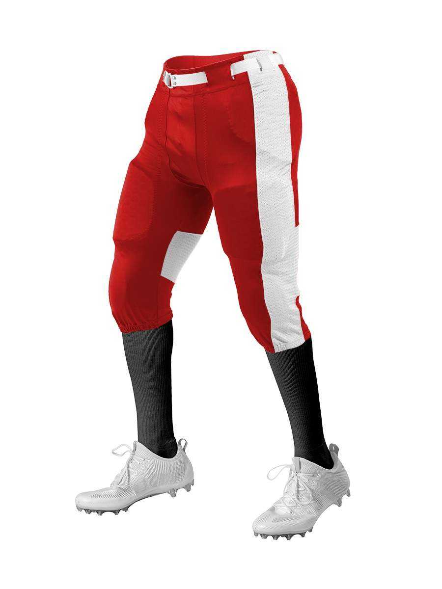 Alleson Athletic 650SLA Adult Press Football Pant (Pads Not Included) - Red White