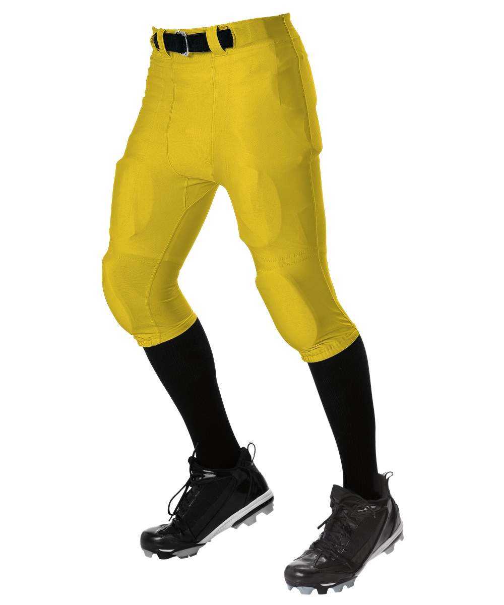 Alleson Athletic 675NF Adult No Fly Football Pant with Slotted Waist (Pads Not Included) - Gold