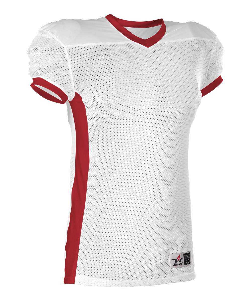 Alleson Athletic 750EY Youth Football Jersey - White Scarlet