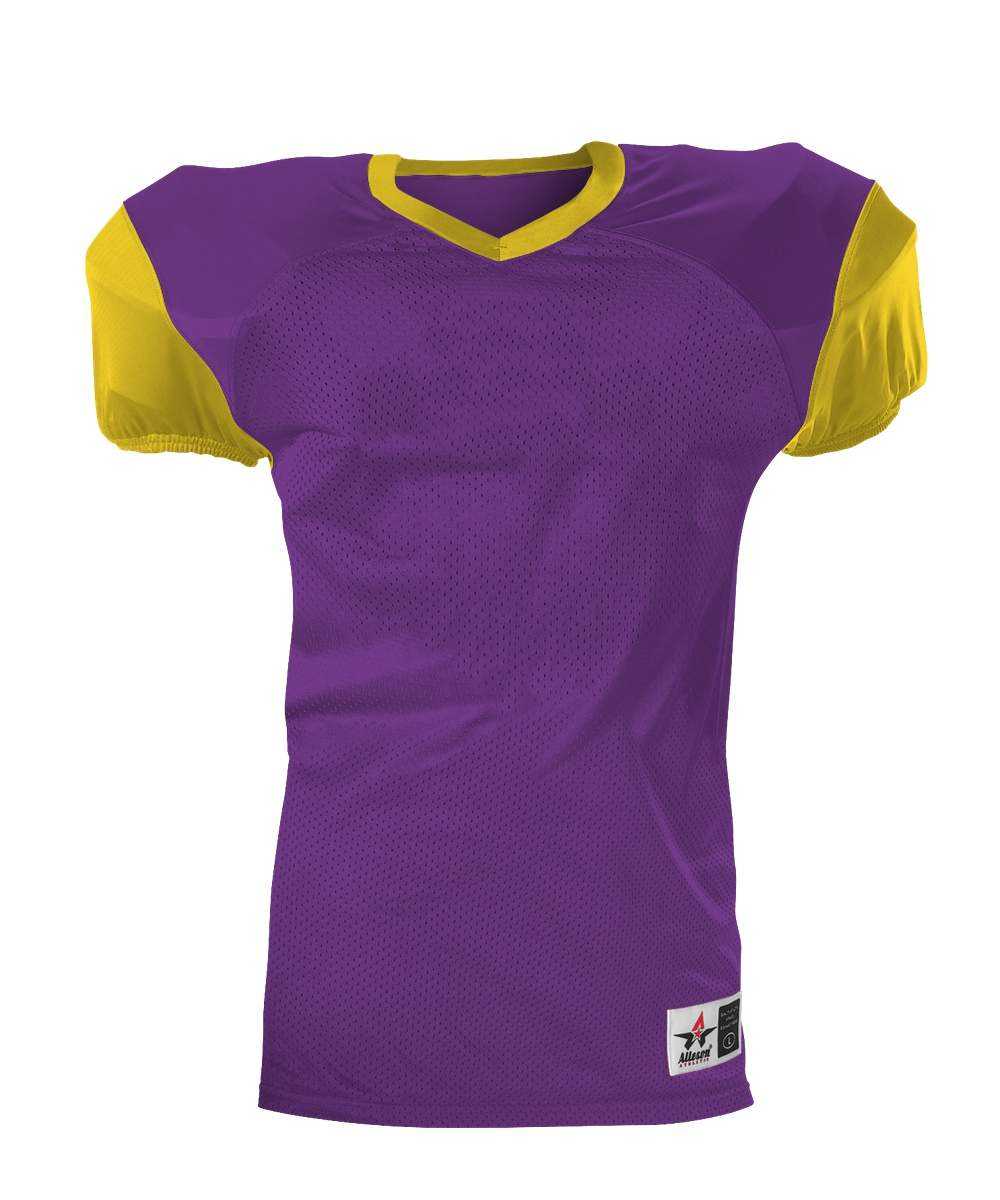 Alleson Athletic 751Y Youth Pro Game Football Jersey - Purple Gold