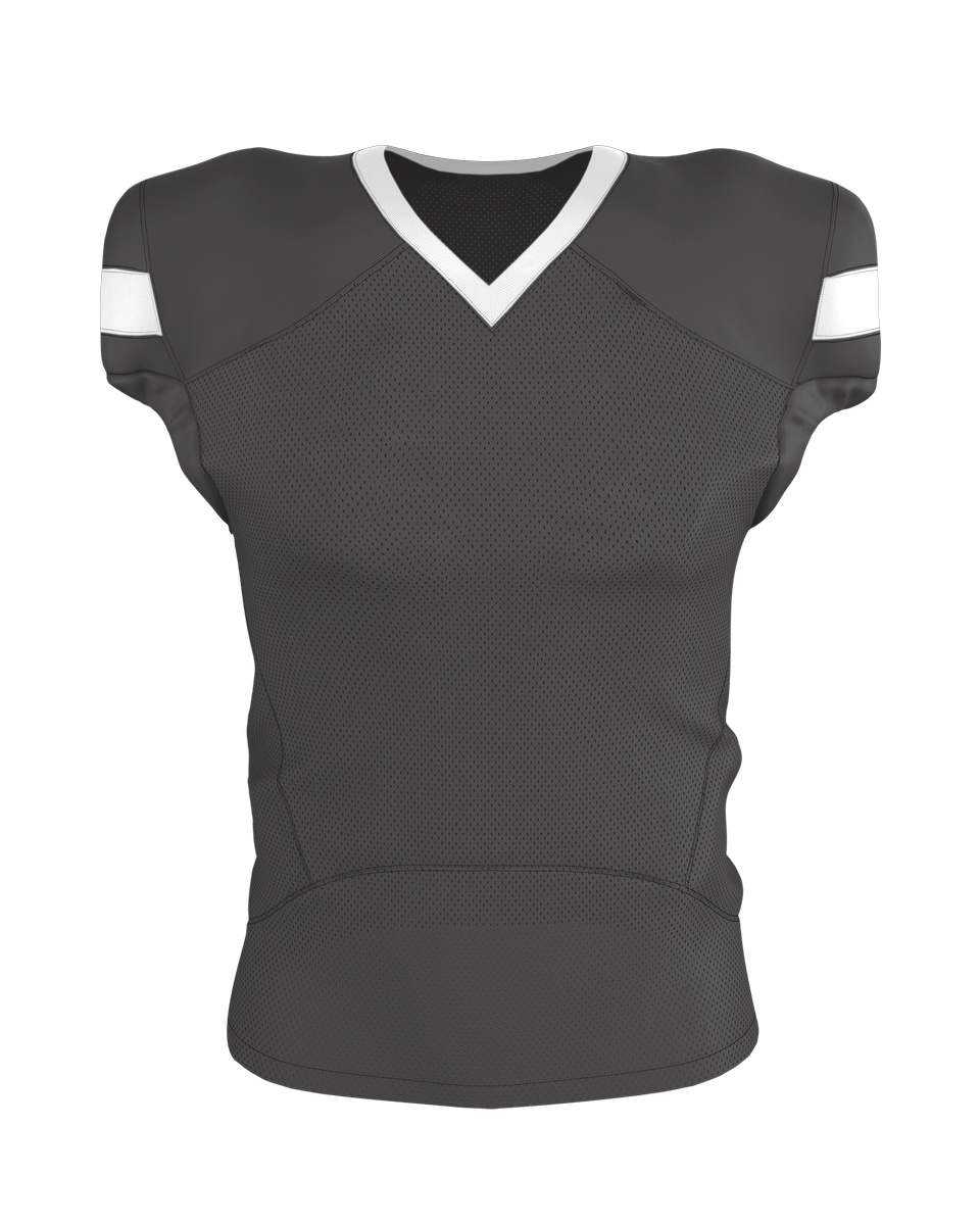 Alleson Athletic 754Y Youth Pro Flex Cut Belt Length Football Jersey - Charcoal Solid White