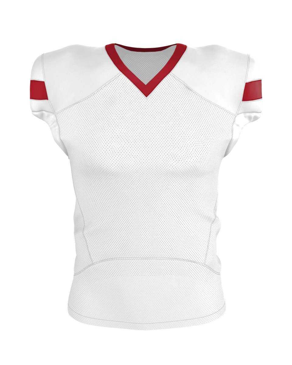 Alleson Athletic 754Y Youth Pro Flex Cut Belt Length Football Jersey - White Red