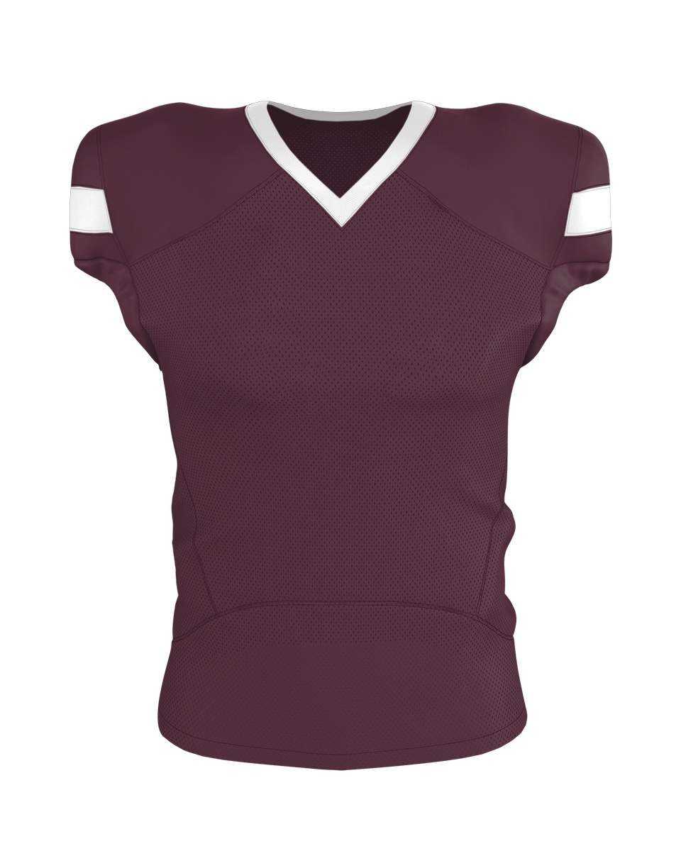 Alleson Athletic 754 Adult Pro Flex Cut Belt Length Football Jersey - Light Maroon White