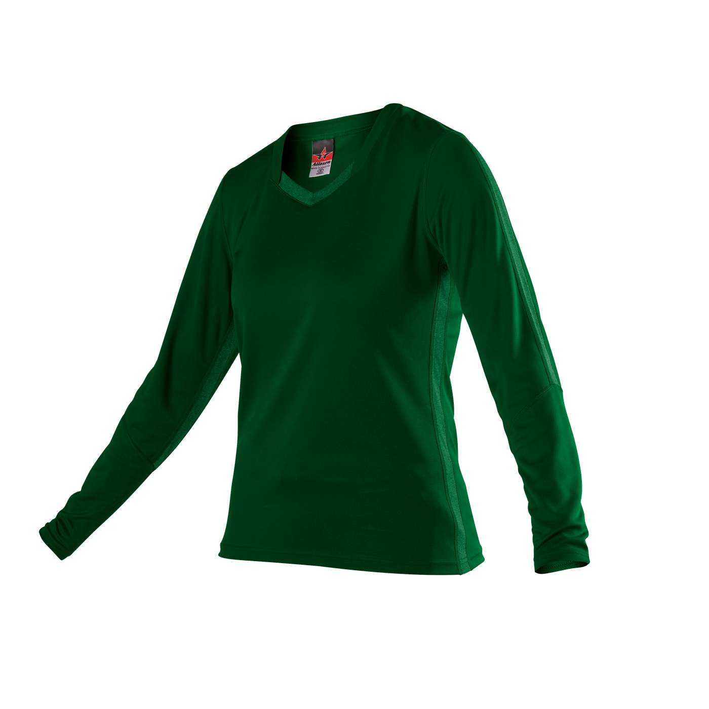 Alleson Athletic 831VLJG Girls Dig Long Sleeve Volleyball Jersey - Forest Forest Heather