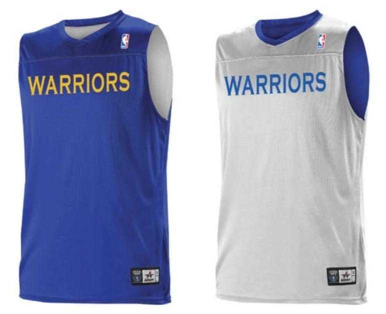 Alleson Athletic A105LY Youth NBA Logo Reversible Jersey - Golden State Warriors