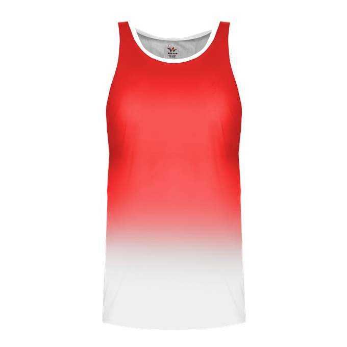 Alleson Athletic ARTOMW Women's Ombre Track Singlet - Red Ombre