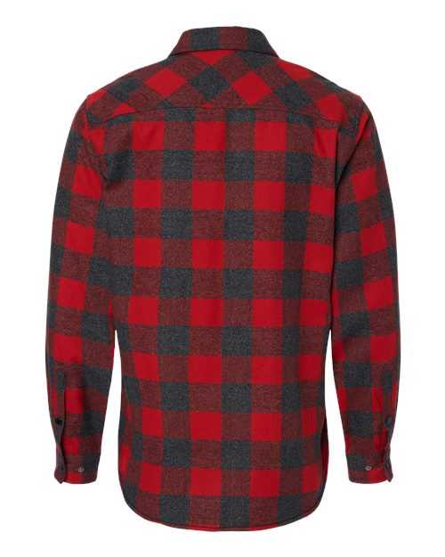 Burnside 8219 Snap Front Long Sleeve Plaid Flannel Shirt - Red Heather ...