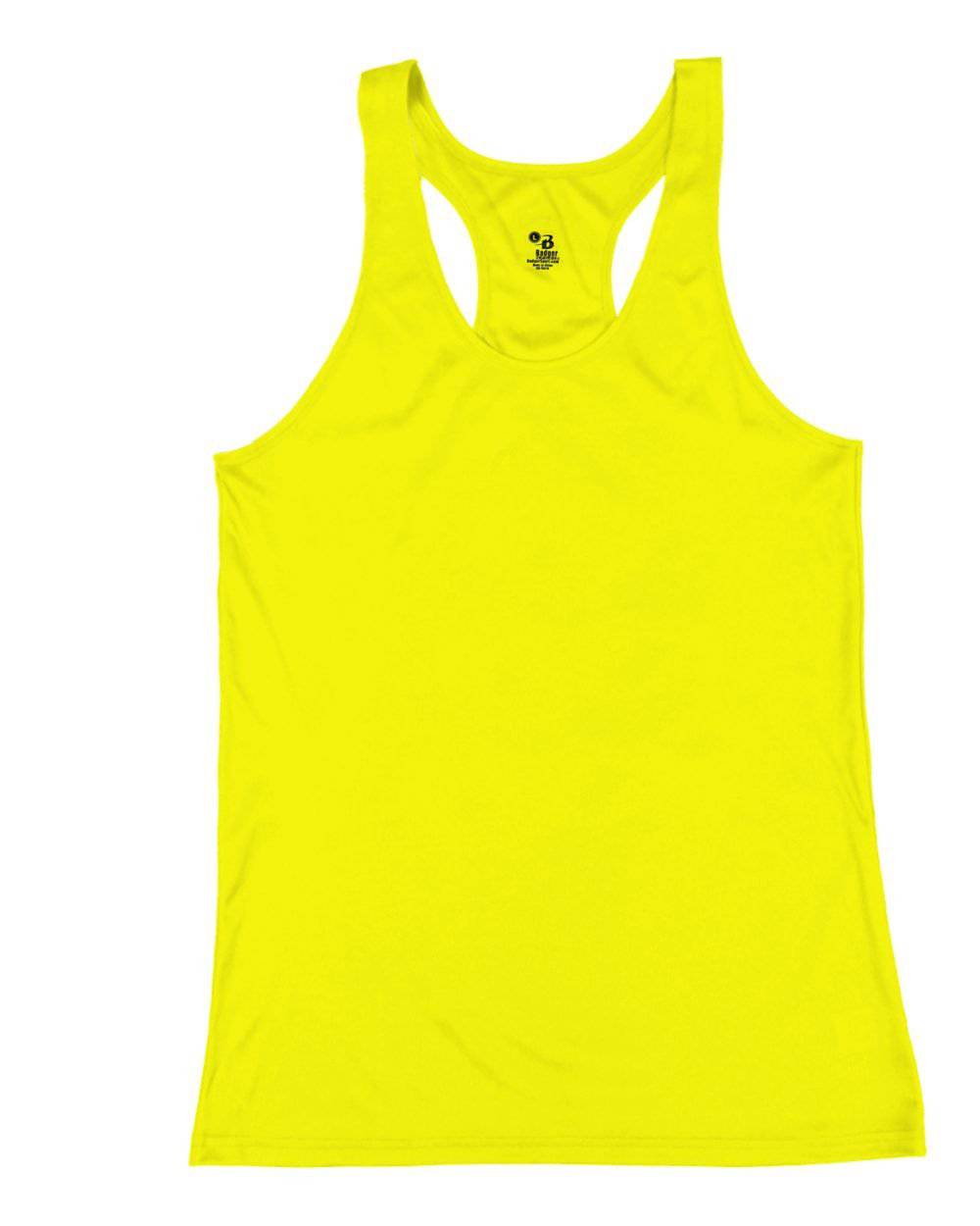 Badger 4166 Ladies Racerback Tank - Safety Yellow Green | HIT A Double