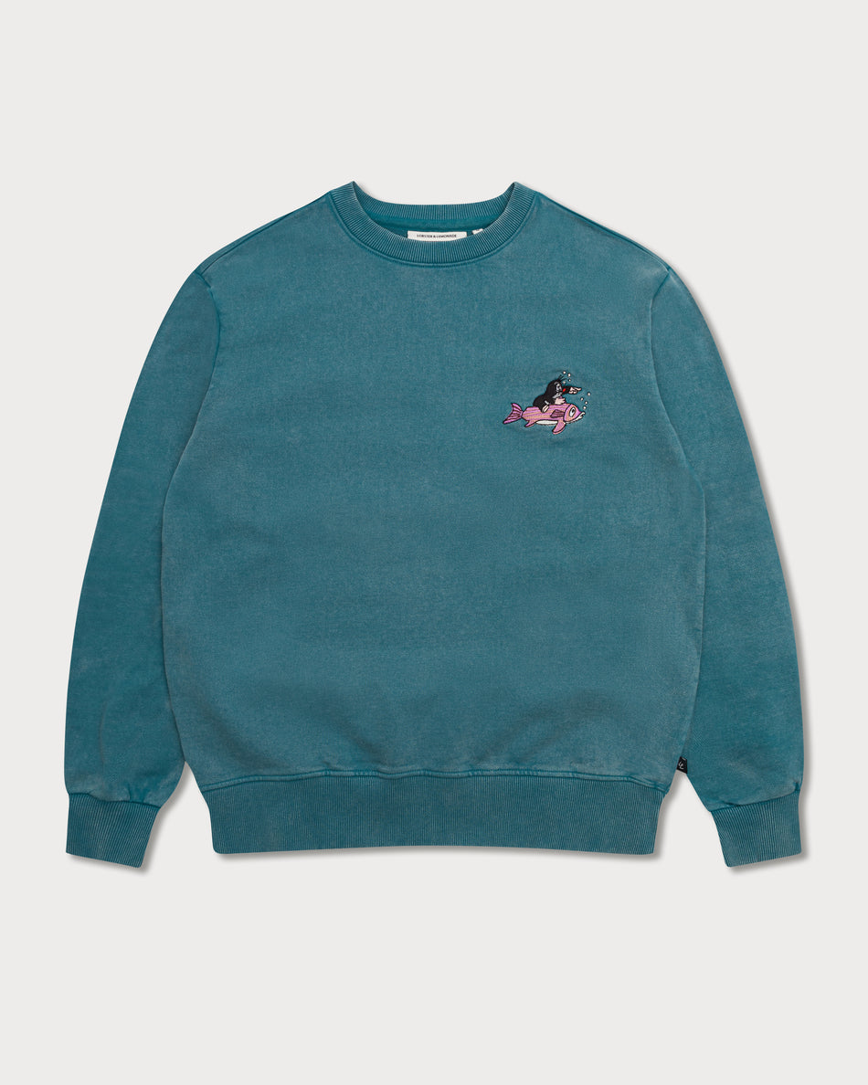 L&L – Maulwurf Diver – '86 Crew Sweater turquoise