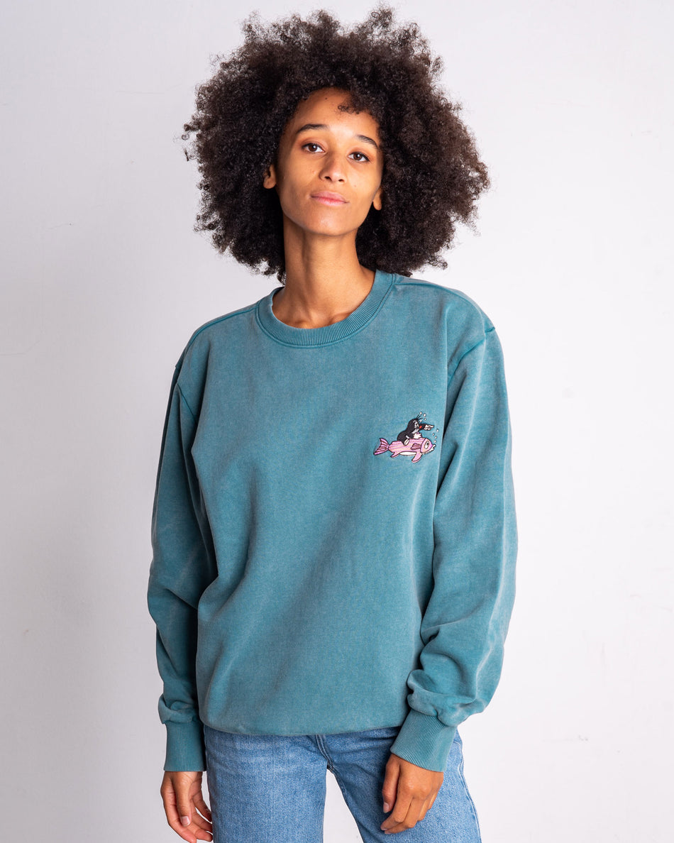 L&L – Maulwurf Diver – '86 Crew Sweater turquoise