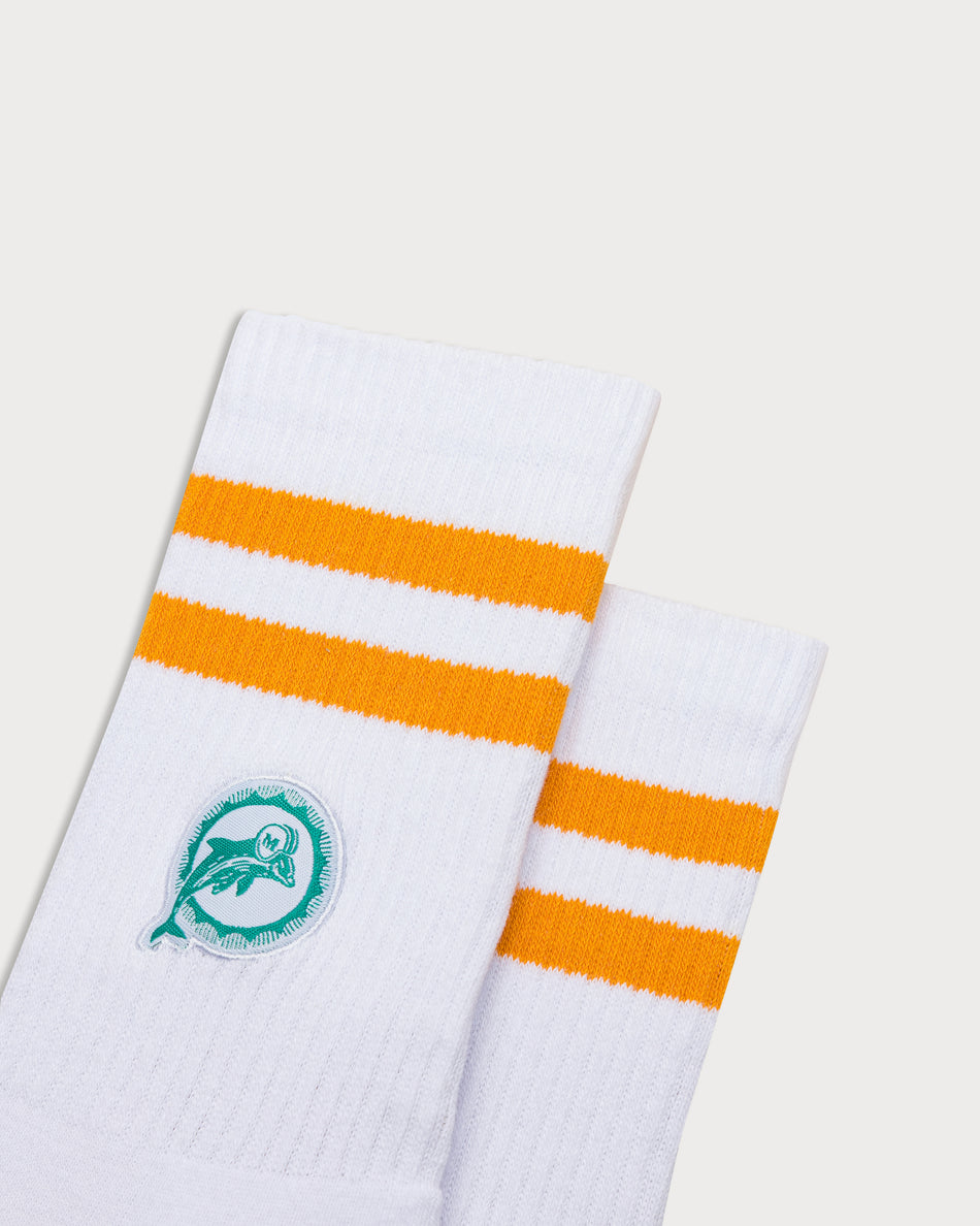 L&L – NFL Classics Dolphins Stripes – ’90 Sport Socks white