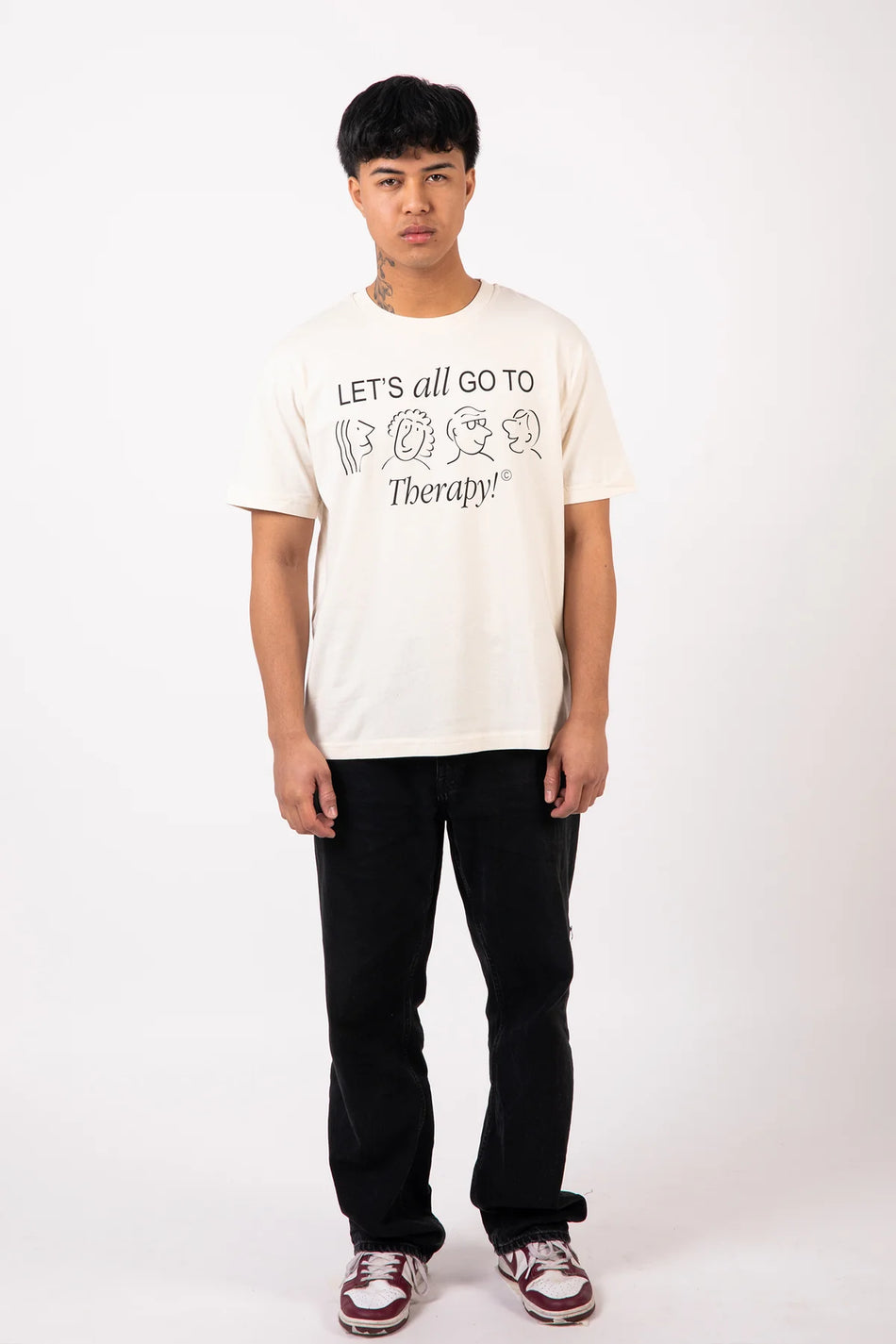 TPG – Catharsis LET'S ALL GO TO THERAPY – T-Shirt cream