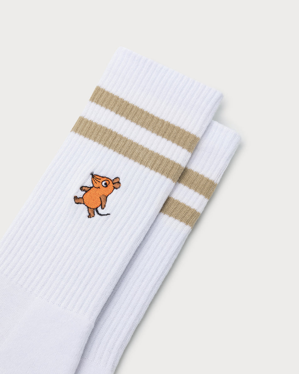 L&L – Maus Stripes – '90 Sport Socks white