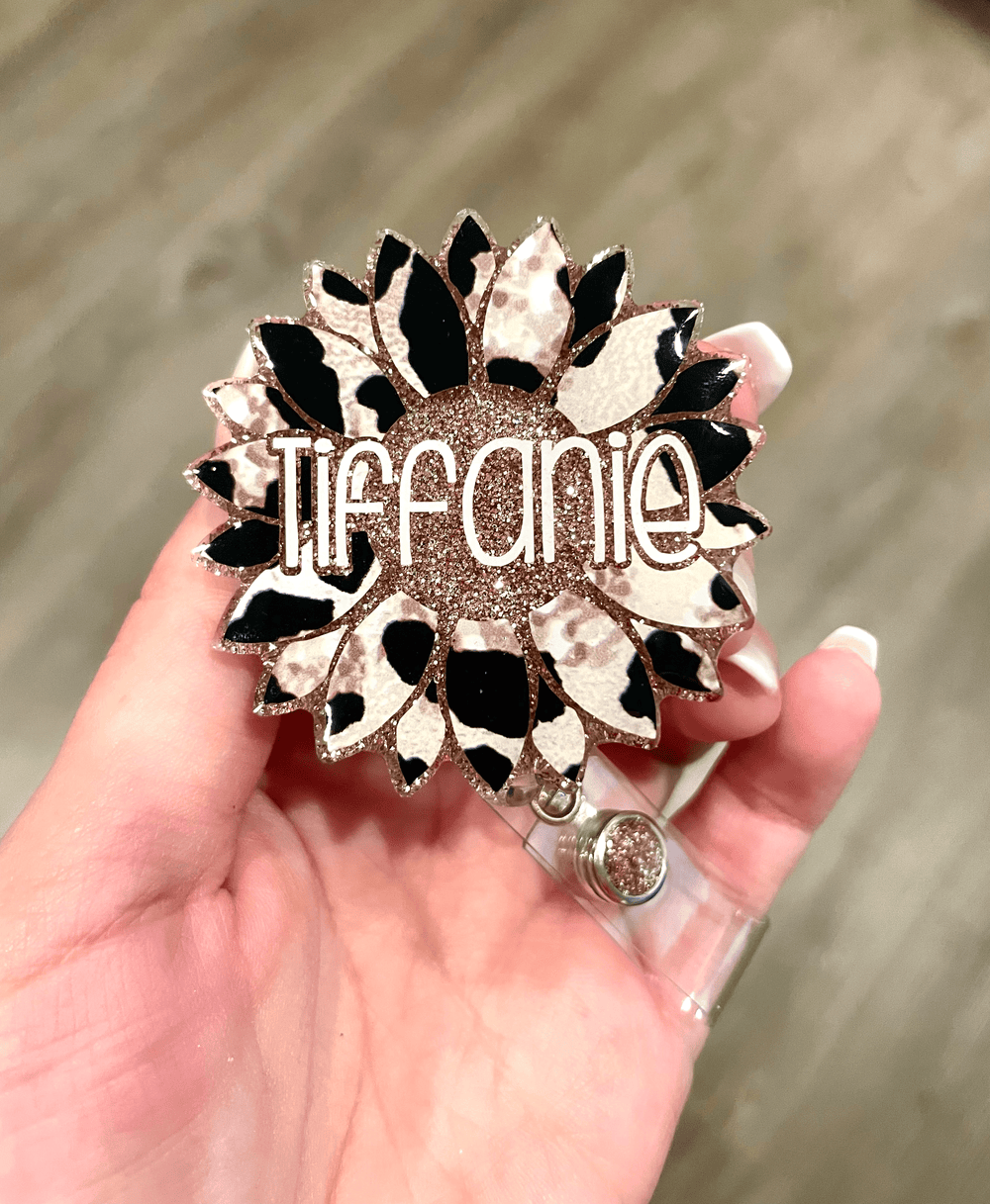 Personalized Sunflower Acrylic Design - Black