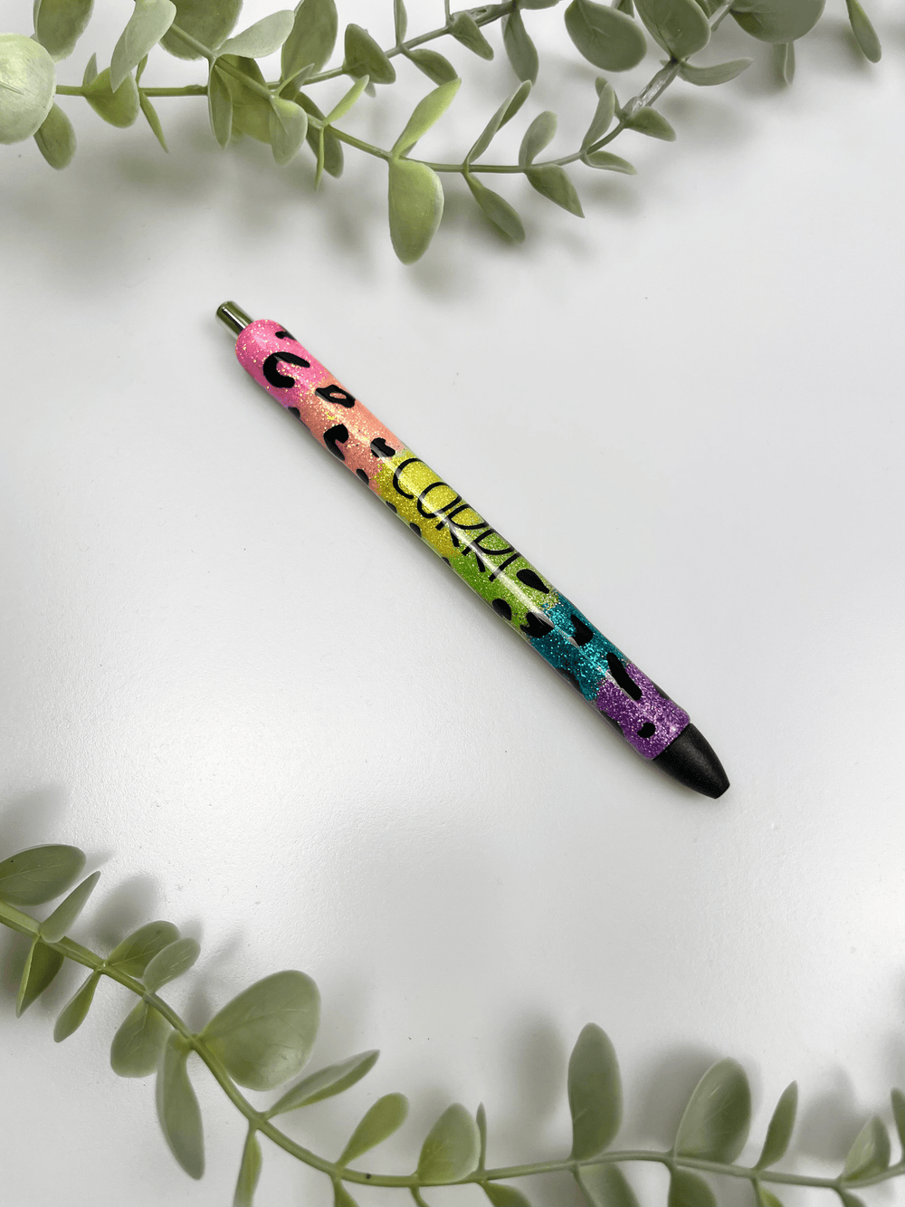 Leopard Print Glitter Pens - Personalized Pens – Vinyl Chaos Design Co.