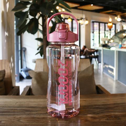 Plastic Water Bottles Reusable, Gallon Water Bottle, With Lid, With Handle, With Straw, 1500-2000ml ,51-68oz