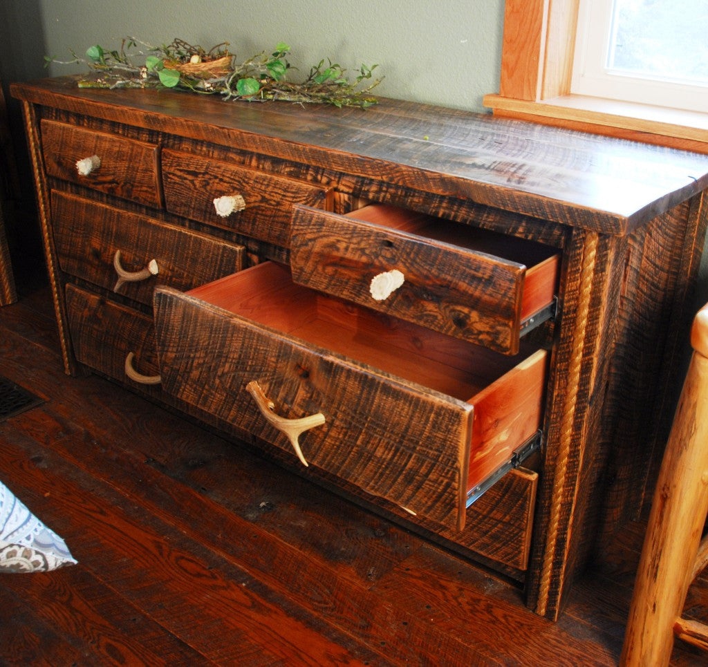 Buckboard Rough Cut Dresser Niangua Furniture