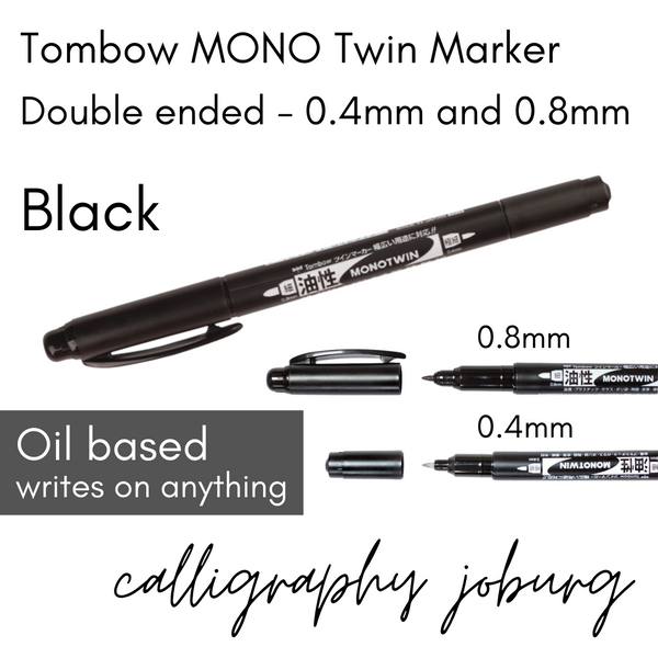 Mentaliteit leugenaar boeket Tombow MONO Twin Marker - Black – Calligraphy Joburg