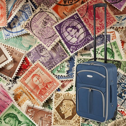 Marty Fielding Zorgvuldig lezen leer Spannende luxe koffer overvol met duizenden en duizenden postzegels ui —  Edel Collecties
