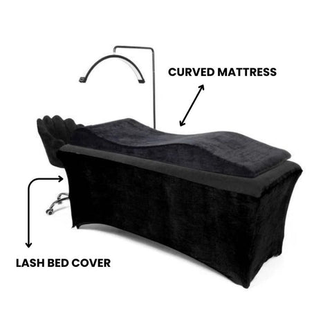 Curved mattress with bed cover