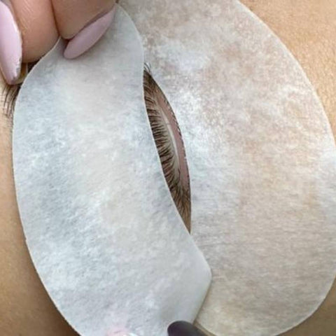 How do you put on eye patches for eyelash extensions?