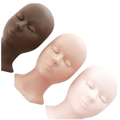 Mannequin head with removable eyelids