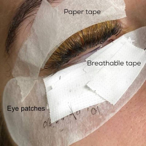 Eyelash extension taping method