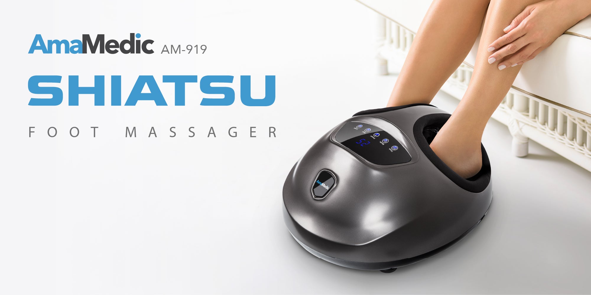 a person's hand on a massage machine