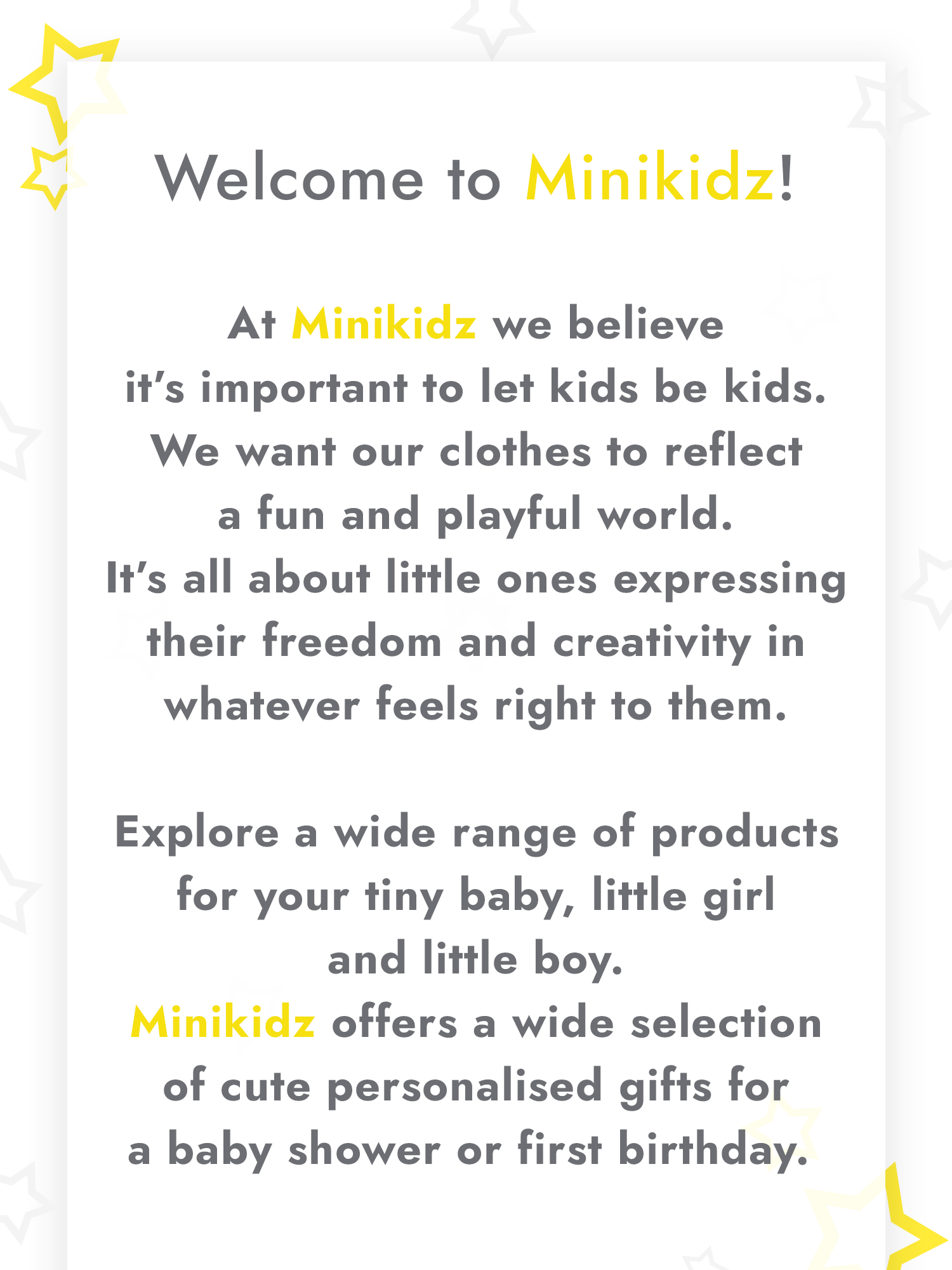 about us page minikidz.co.uk