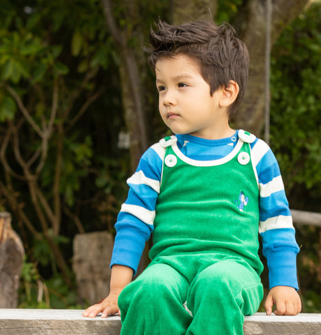 crawlers and overall for children in retro organic cotton