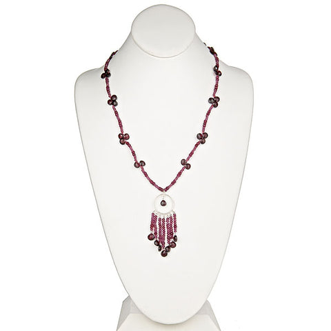 Garnet Tassel necklace