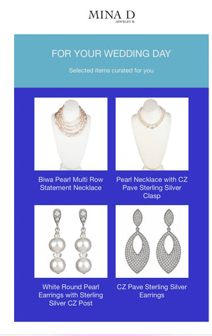 curate pearl jewelry for wedding day