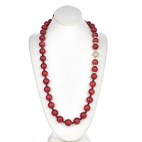 Cherry Agate and Garnet Necklace