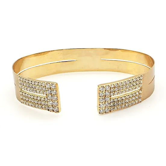 Diamond Greek Key Cuff Bracelet