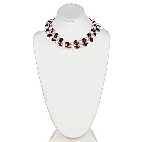 mina d jewelry pearl and garnet necklace