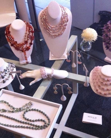 mina d jewelry display at pop up shop