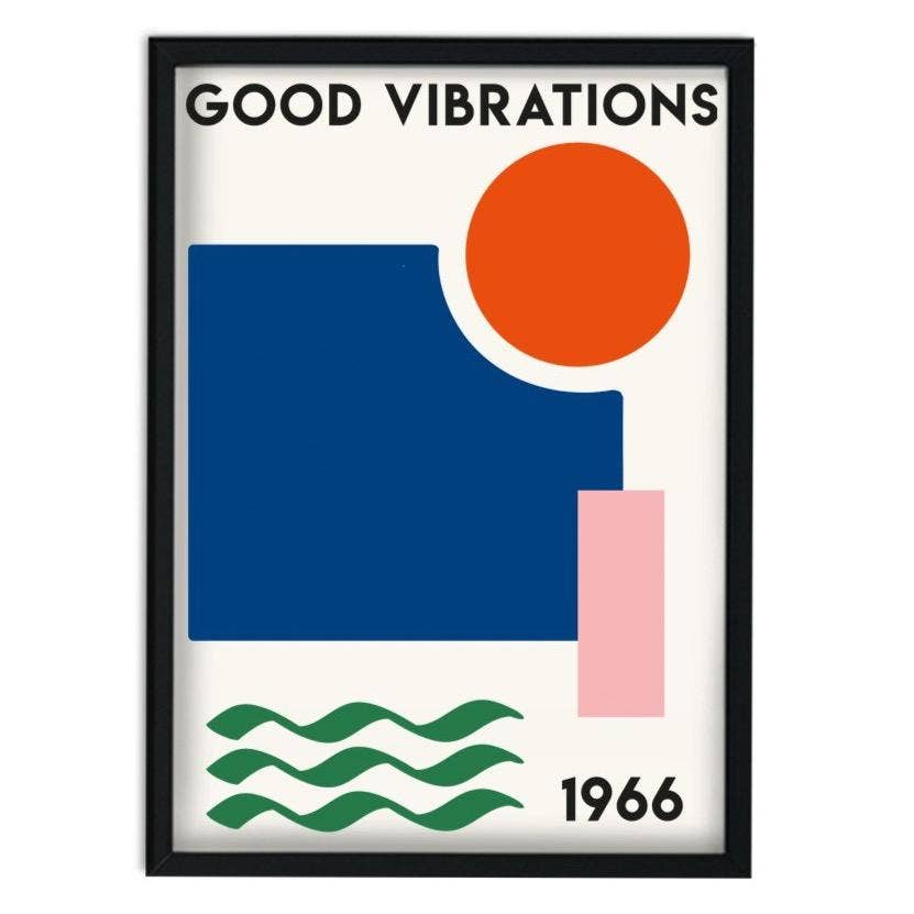 Good Vibrations Retro Abstract Gicl e Art Print